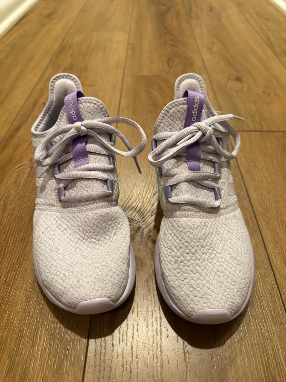 adidas Women's Lavender Knit Lace-Up Running Sneakers